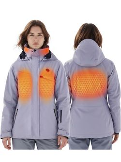 InoKraft Heated Jacket for Women with Rechargeable Battery Pack, Water-Resistant Slim Heated Coat(Included USB-C Cable) Reg. List Price $209.99