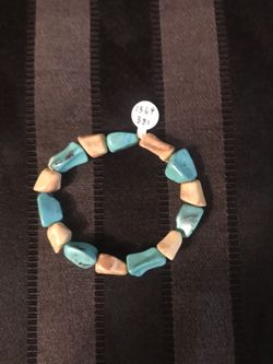 Faux Turquoise stretch bracelet #381