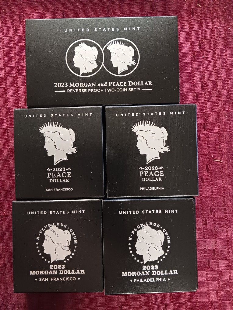 (6) Coin Morgan & Peace Dollar Mint Set