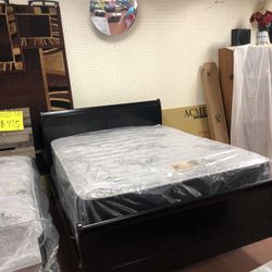 New Queen Size Bed With Mattress And Box Spring Included 