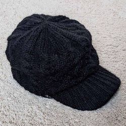 NEW Comhats ladies women's warm wool knit newsboy beanie cold weather winter hat cap with visor