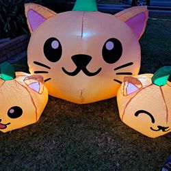 Pumpkin Cats Halloween Inflatable