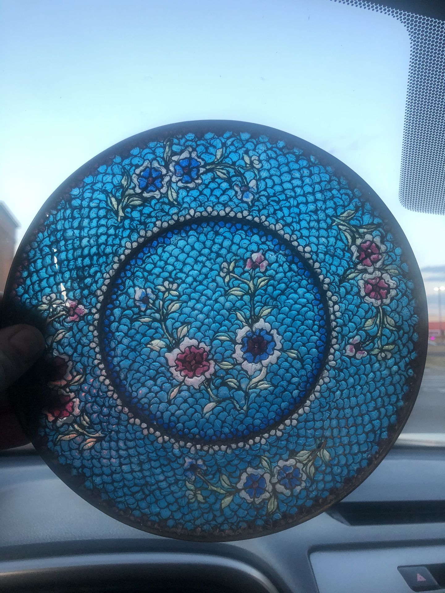 Stained glass plate