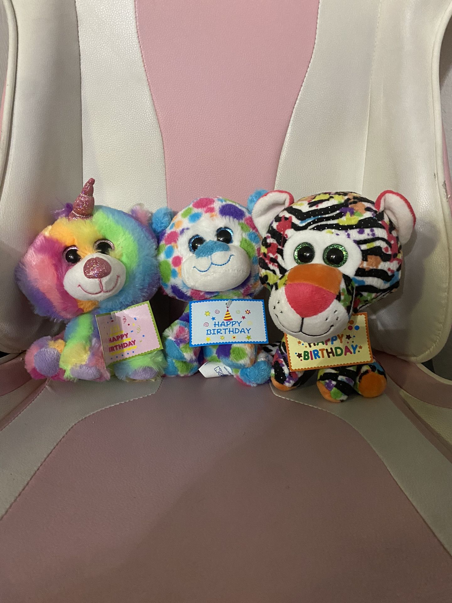 3 Happy Birthday Plushies