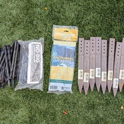 Huge Lot Of Landscape Edging Stakes & Spikes-Dimex No Dig