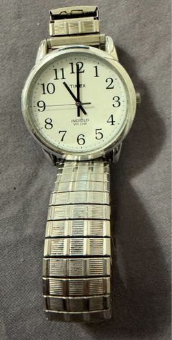 Timex Indiglo WR30M Silver Stretch Band Watch