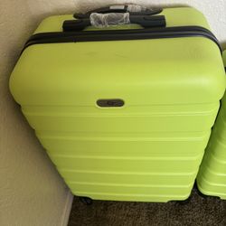 lime green suitcases 💚