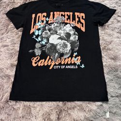 Isaac Morris Size Small Los Angeles California Black Graphic T-Shirt 