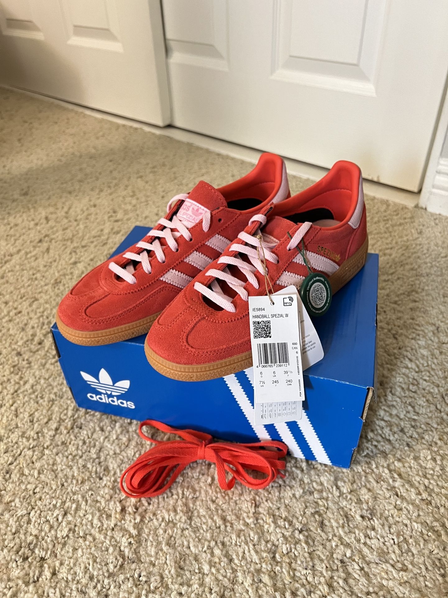 Adidas Handball Spezial Bright Red Clear/Pink Women’s 7.5