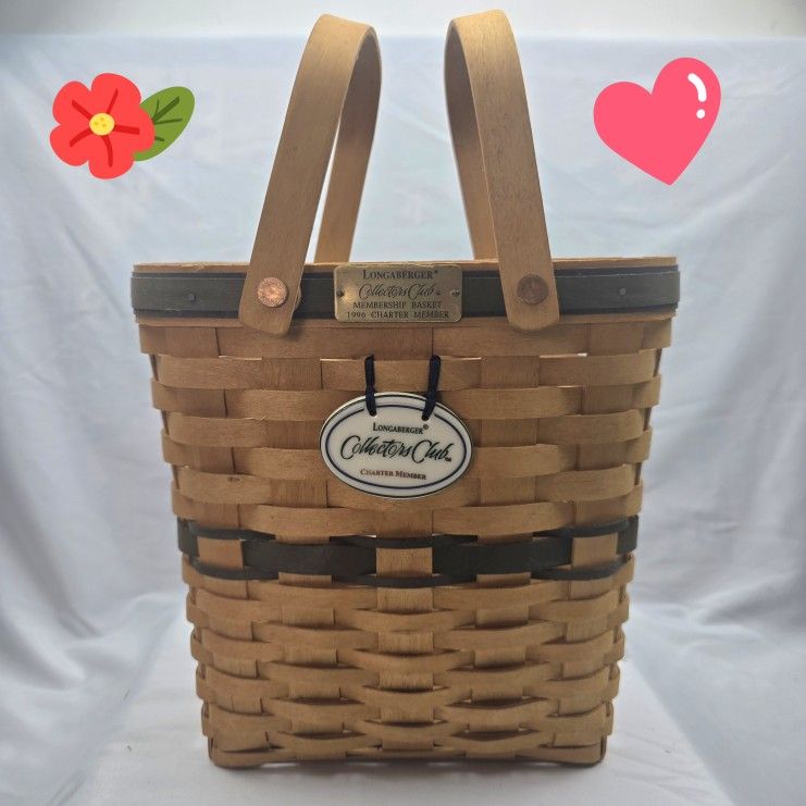 Longaberger Collectors Club Founding Member Basket 1996 - Tie Tag