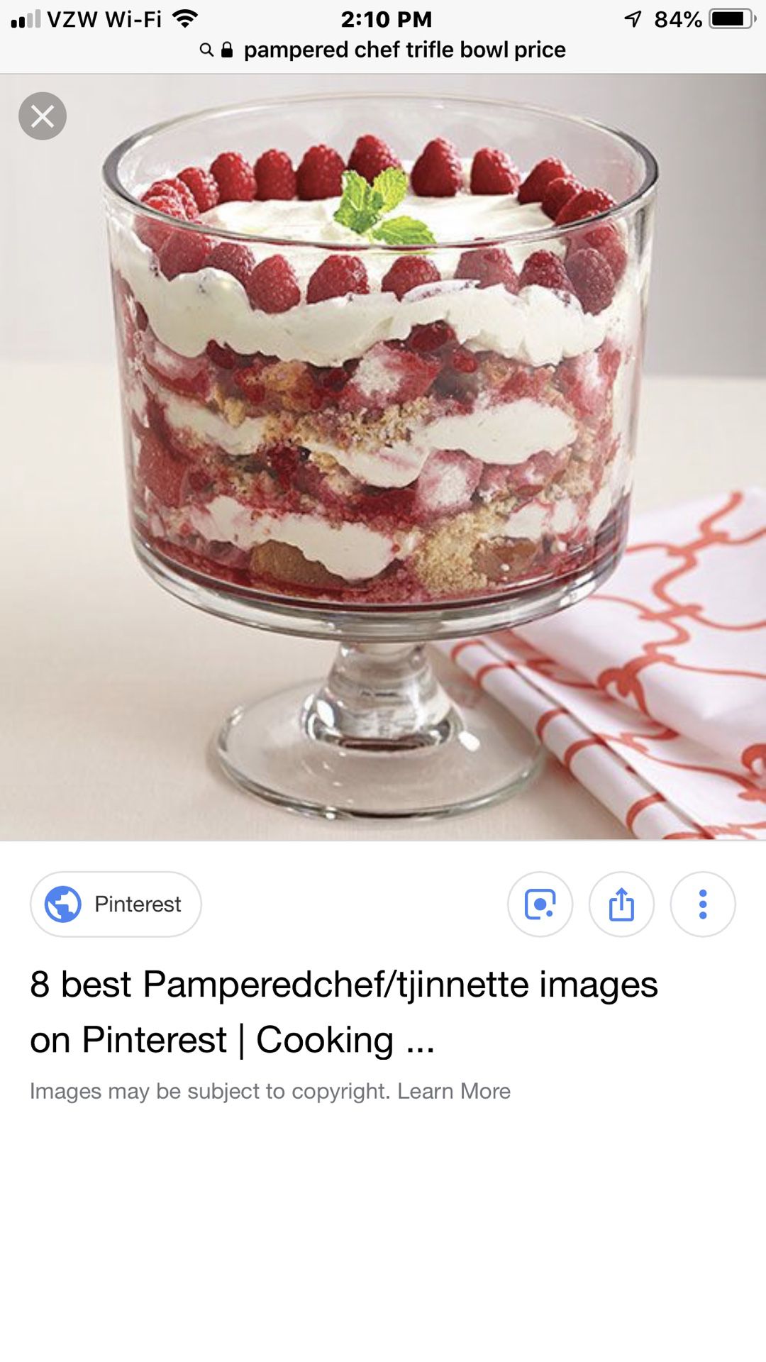Pampered Chef Glass Trifle Bowl New/Never opened