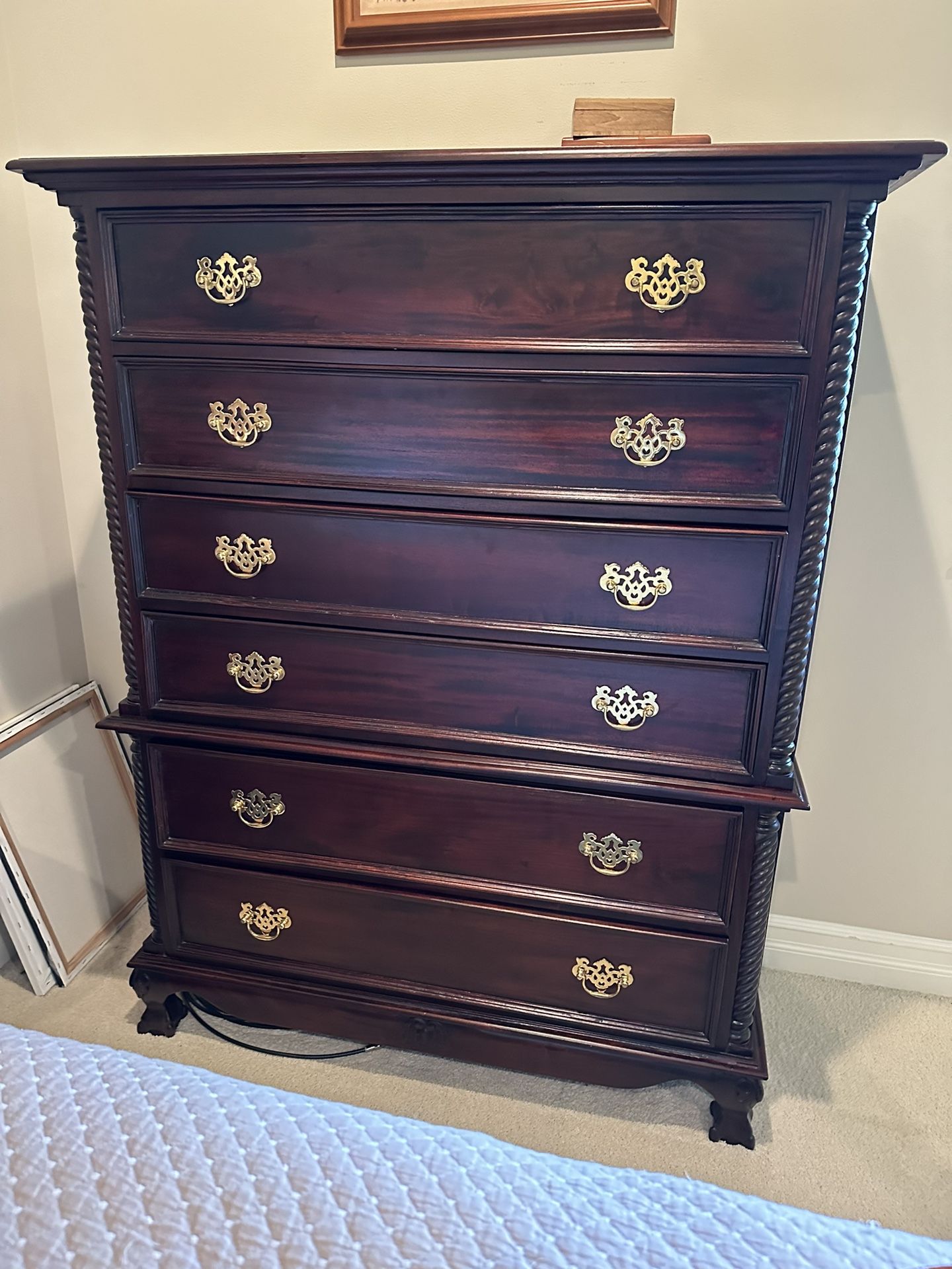 Solid Wood Highboy Dresser