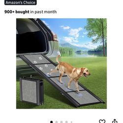 Dog Ramp for Car 𝟕𝟏”𝐱𝟐𝟎” Large Folding Pet Stair Ramps for Truck, SUV, with Non-Slip Surface, Up to 250LBS, Outdoor Dog Car Ramp for Medium & Lar