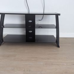 Glass And Metal 3 Tier TV Stand