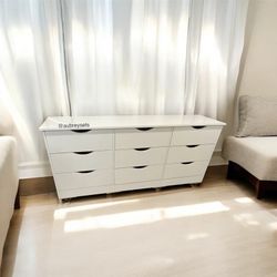 White 9 Drawer Dresser 
