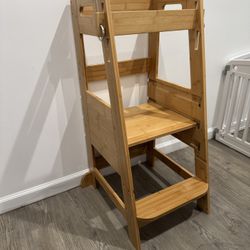 Toddler Step Stool Kids Kitchen Counter Learning Stool Standing Helper Tower 3 Height Adjustable