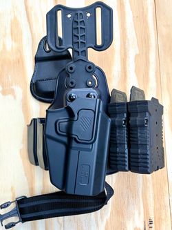 Gun & Flower Tactical Drop Leg Gun  Holster with Mag Pouches