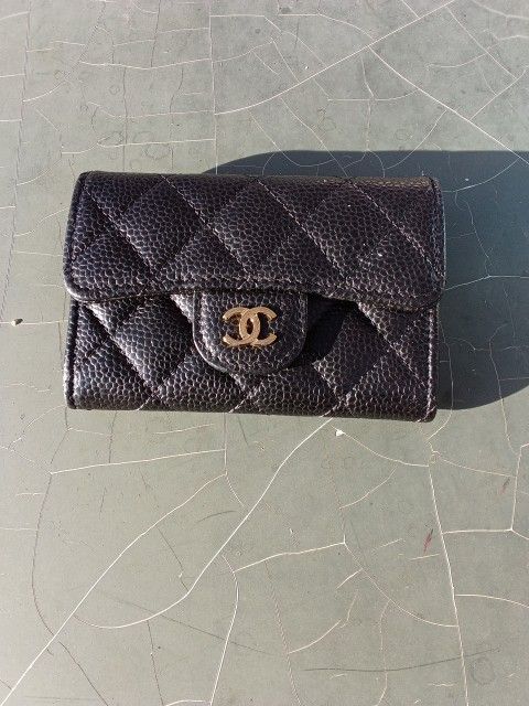 Chanel Caviar Leather Black Wallet 