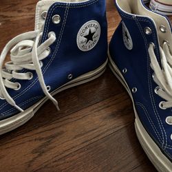 👟 Converse Chuck Taylor High Tops – Size 8.5 🌀 Royal Blue & Cream 💥 Like New! Ships Fast!