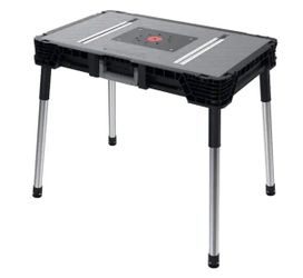 Husky 35 in. W x 22 in. D Portable Jobsite Workbench with Heavy Duty Metal Legs