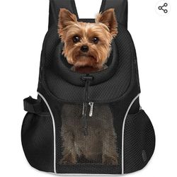 Pubibobi Dog Carrier Backpack Wearing Front and Back with Adjustable Straps Featured with Built in Adjustable and Long Waist Strap and Collar Hook (sm
