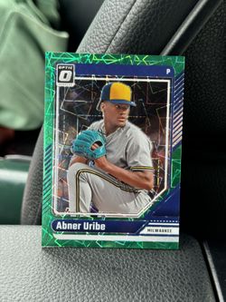 ABNER URIBE INSERT PANINI PRIZM OPTIC 057 /149 LIMITED EDITION MINT RAW SINGLE!! MILWAUKEE #37 BLUE SPECIAL CARD WITH BASIC SINGLE INCLUDED FOR FREE! 