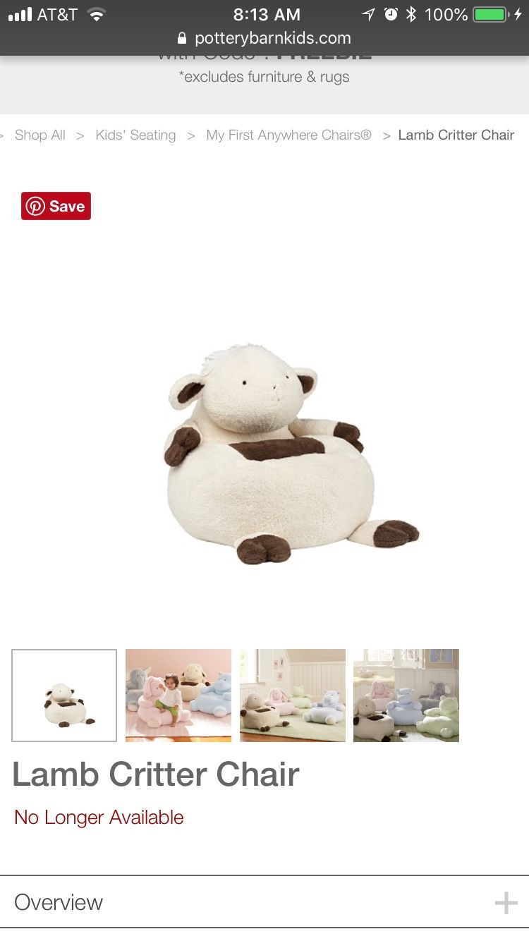 Pottery Barn Lamb Critter Chair