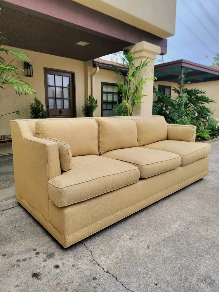Mustard Yellow Down Filled 3 Seater Sofa - Excellent Condition