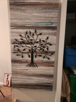 Wall Art with metal tree
