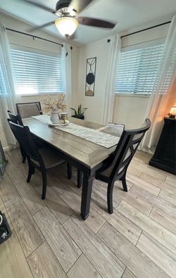 Dinning table set  4 Chairs bench , buffet cabinet