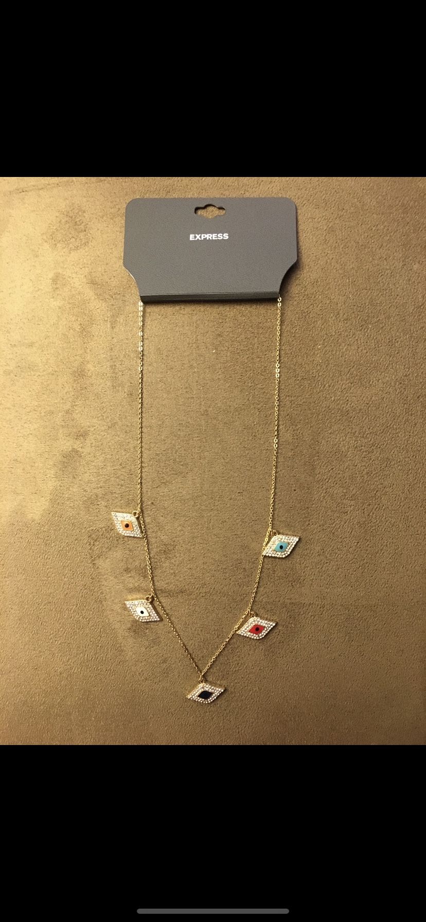 NEW Express necklace, gold chain with pendants