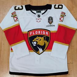 Brad Marchand Florida Panthers White Jersey With Championship Patch 