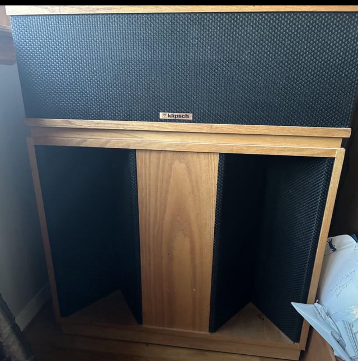 Klipsch Bell Speakers (Heritage Line), BagEnd Sub & Adcom Amps