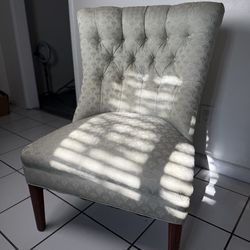 Light Green Vintage Tufted Slipper Chair