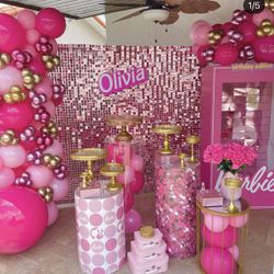 Birthday Party Decoration Boy Kids Celebration Fiesta Infantil Custom Backdrop Pink Party Baby Showet