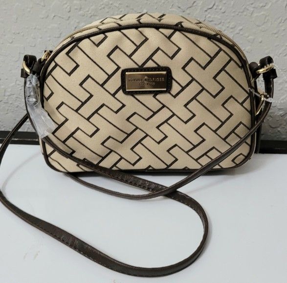 Tommy Hilfiger Women's Crossbody Beige Bag Purse Handbag Gift