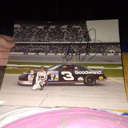 #3 Dale Earnhardt signed color photo