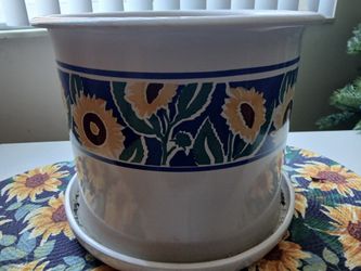 Floral ceramic plant potter 12 Inch × 11 Inch