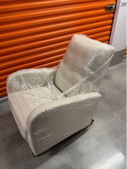 Mid-Century Modern Recliner Chair – Cream Upholstered Accent Chair