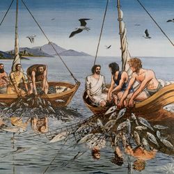 “The Miraculous Catch of Fish” Christian Painting MOVE OUT SALE 4/12
