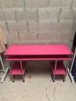 Pink Desk with Shelves