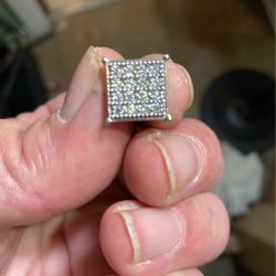 3 1/2-4 Kt. Stud Cluster Diamond Earrings 14 Kt. White Gold 