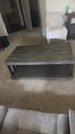 Rustic Wood and Metal Coffee Table