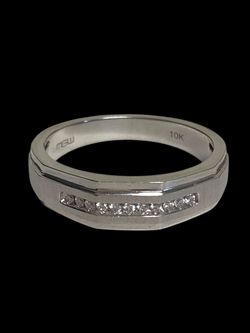 White gold band with diamonds #31493