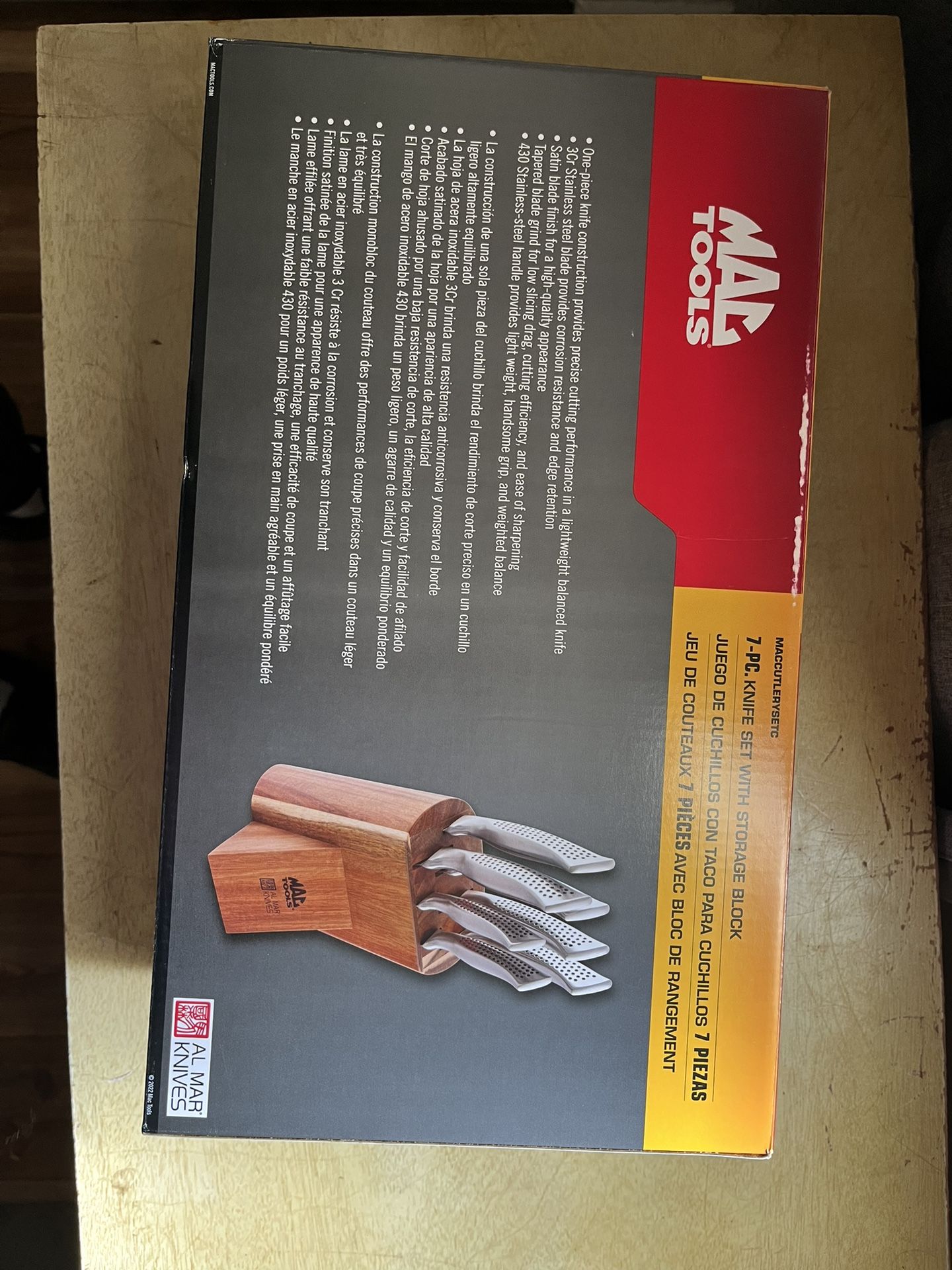Mac Tools (Al-Mar) Kitchen Knives Set With Block