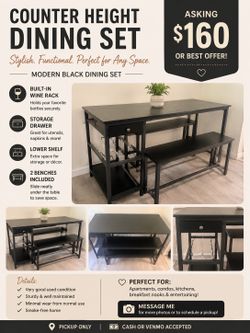 Counter height, dining set