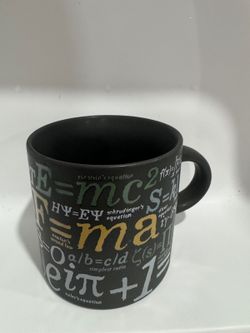 The Unemployed Philosophers Guild Math Mug with Equations Black Ceramic Cup
