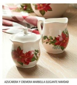 Princess House Holiday  Cream And Sugar 