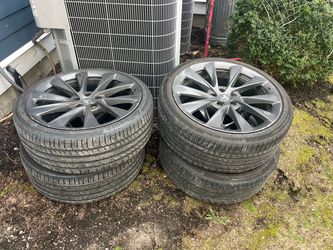 OEM Tesla Model S 21” Turbine Wheels + Continental Tires – Set of 4