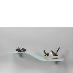4 Glass Wave Shelves 